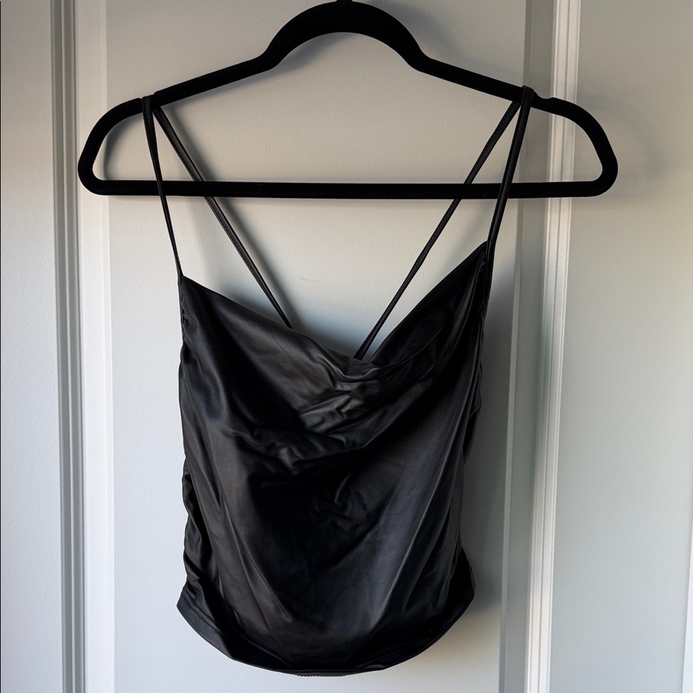SHEIN Black Satin Cowl Neck Camisole